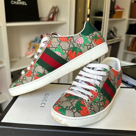 gucci poshmark sneakers|Gucci sneakers strawberry.